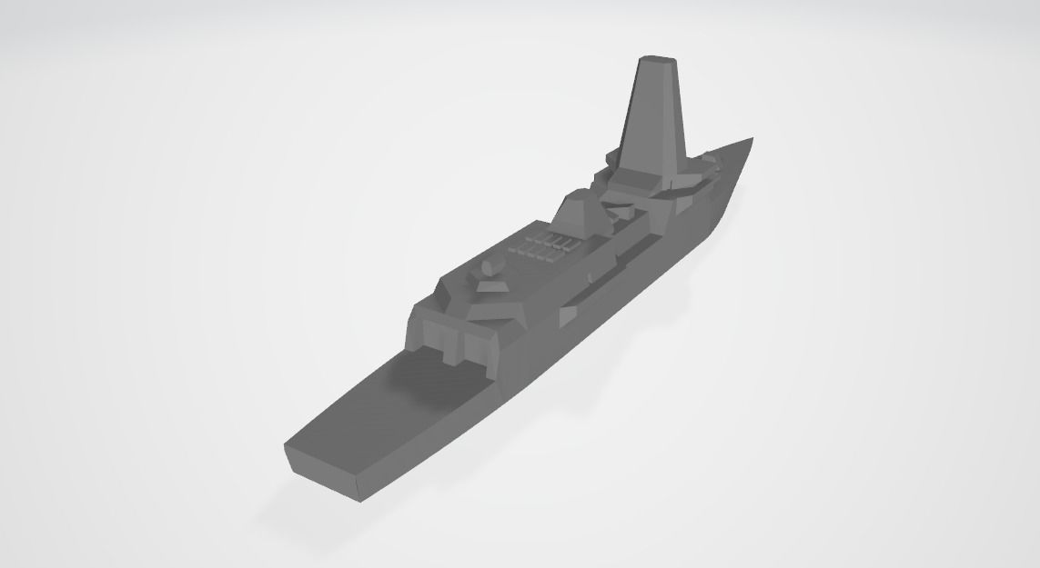 Darren class destroyer DDG 3D print model_3