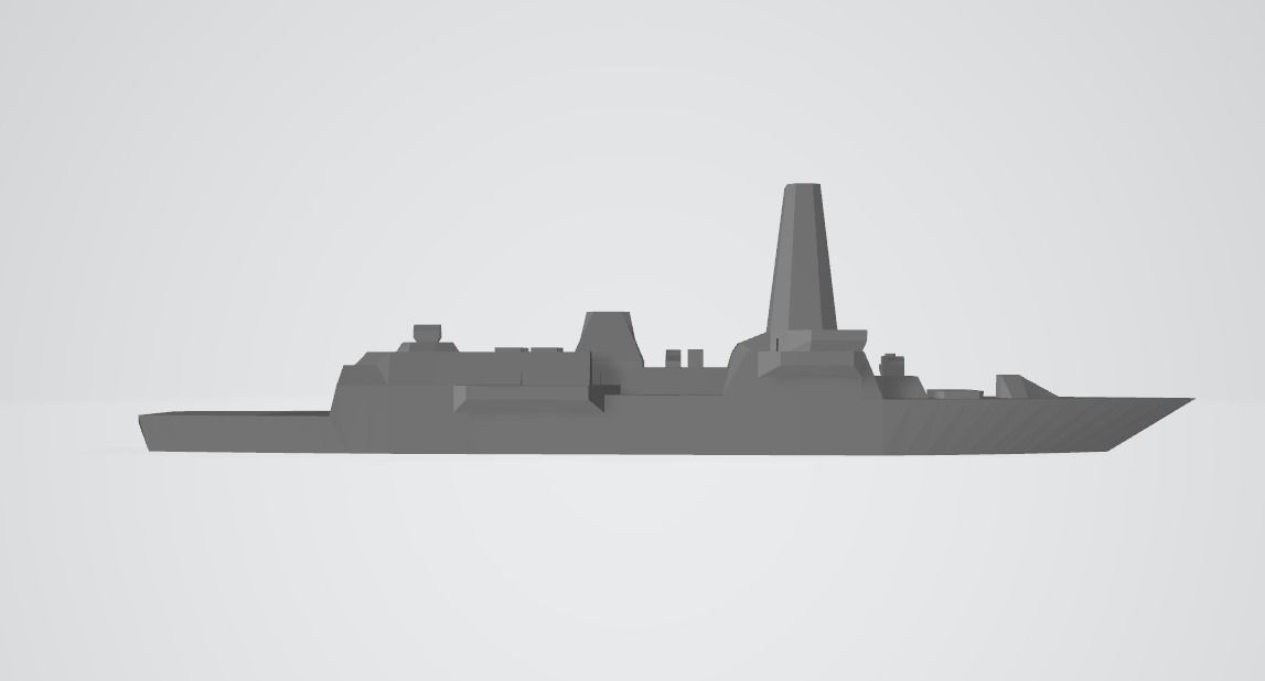 Darren class destroyer DDG 3D print model_1