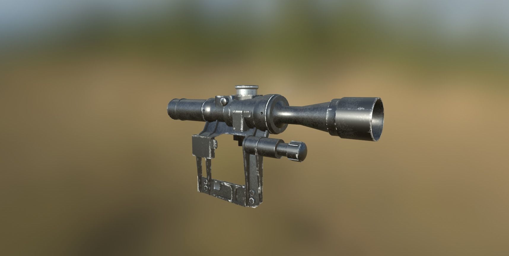 PSO-1M2-01  Telescopic sight Low-poly 3D model_1