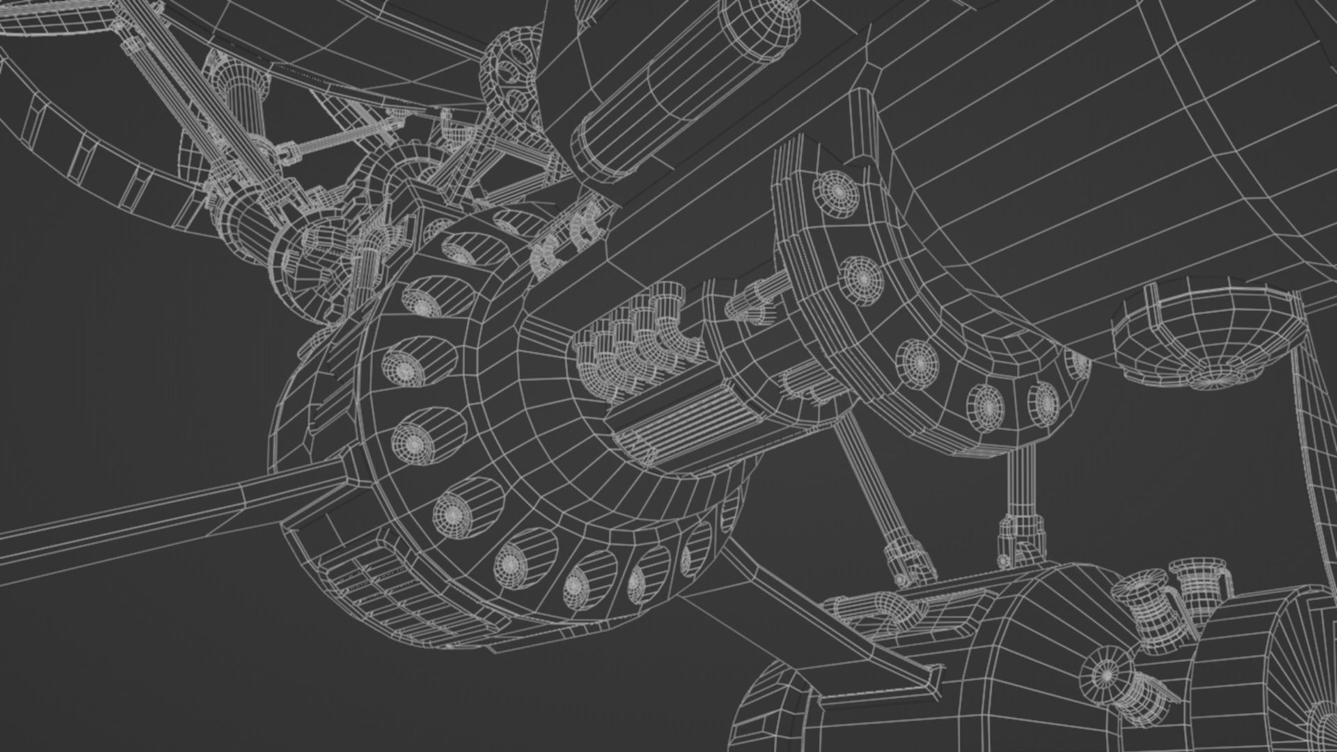 Low-Poly Airship steampunk hot air balloon 3D model_8