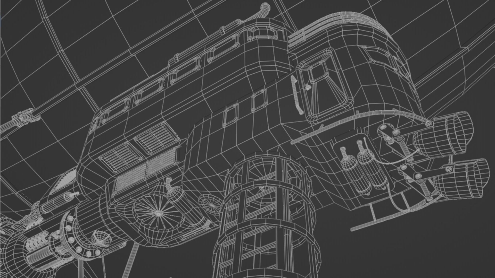 Low-Poly Airship steampunk hot air balloon 3D model_6