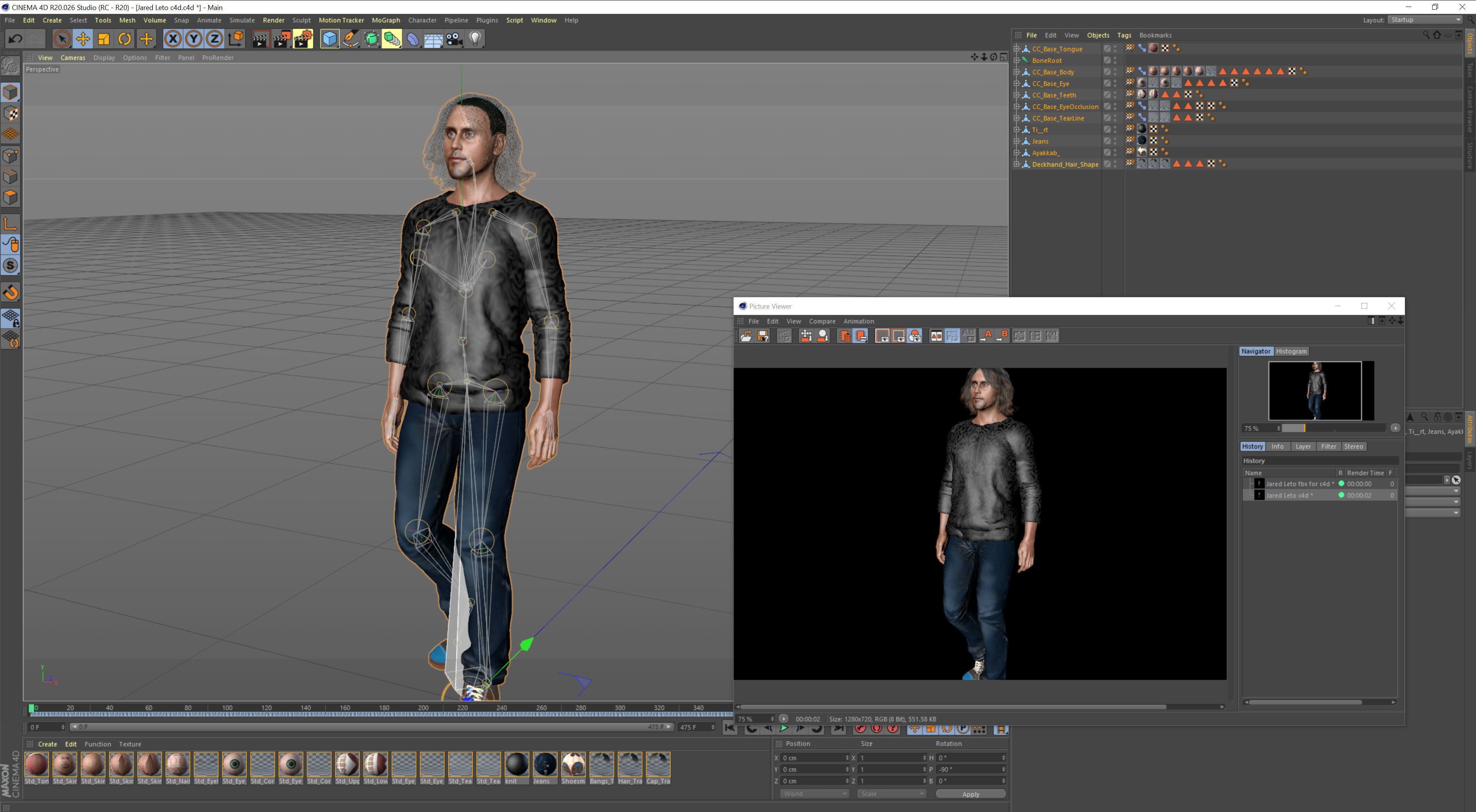 Jared Leto 3D Rigged model ready for animation Low-poly 3D model_7