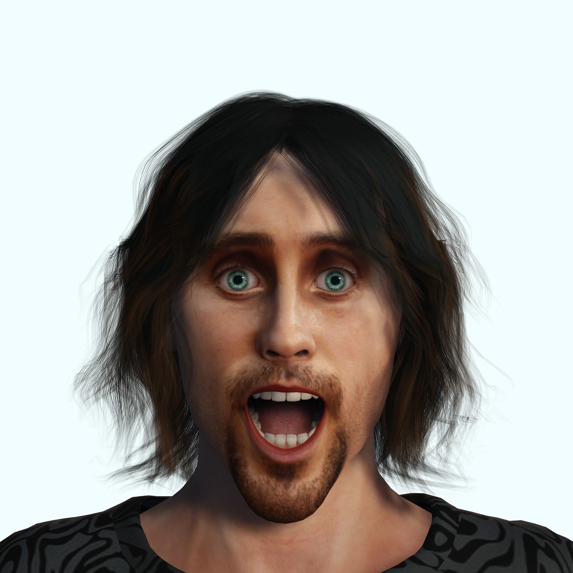 Jared Leto 3D Rigged model ready for animation Low-poly 3D model_17