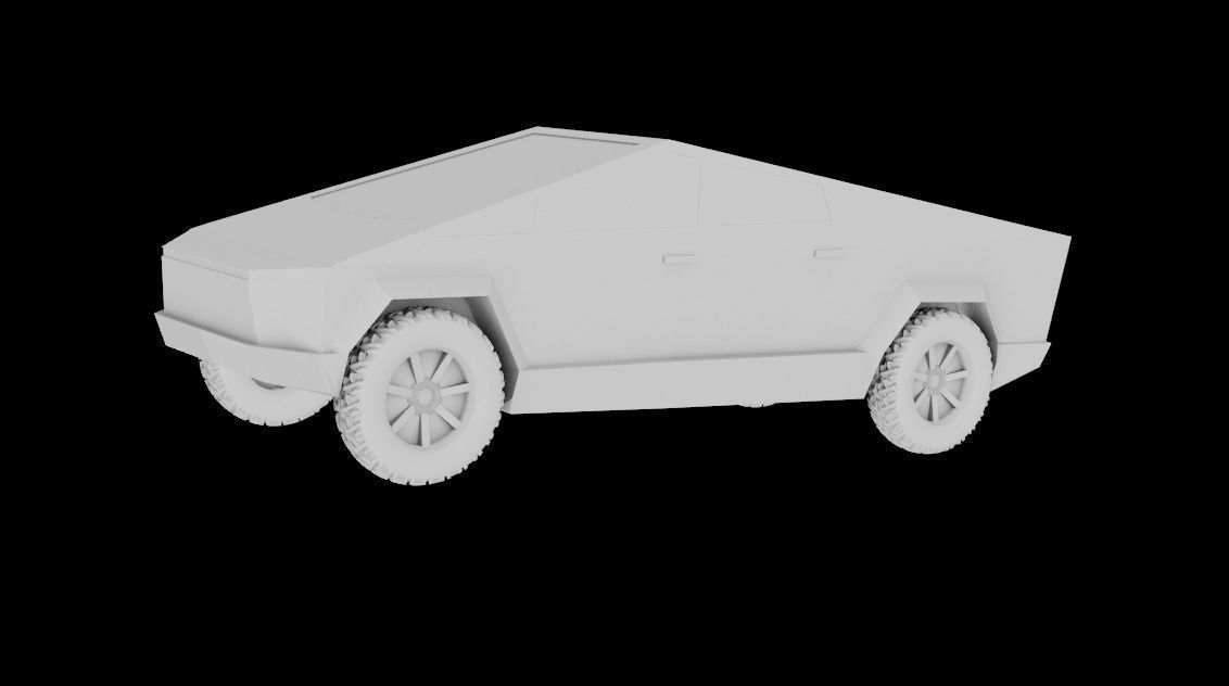 Cyber Truck Low-poly 3D model_5