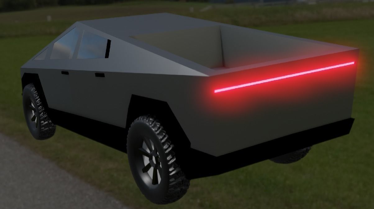 Cyber Truck Low-poly 3D model_4