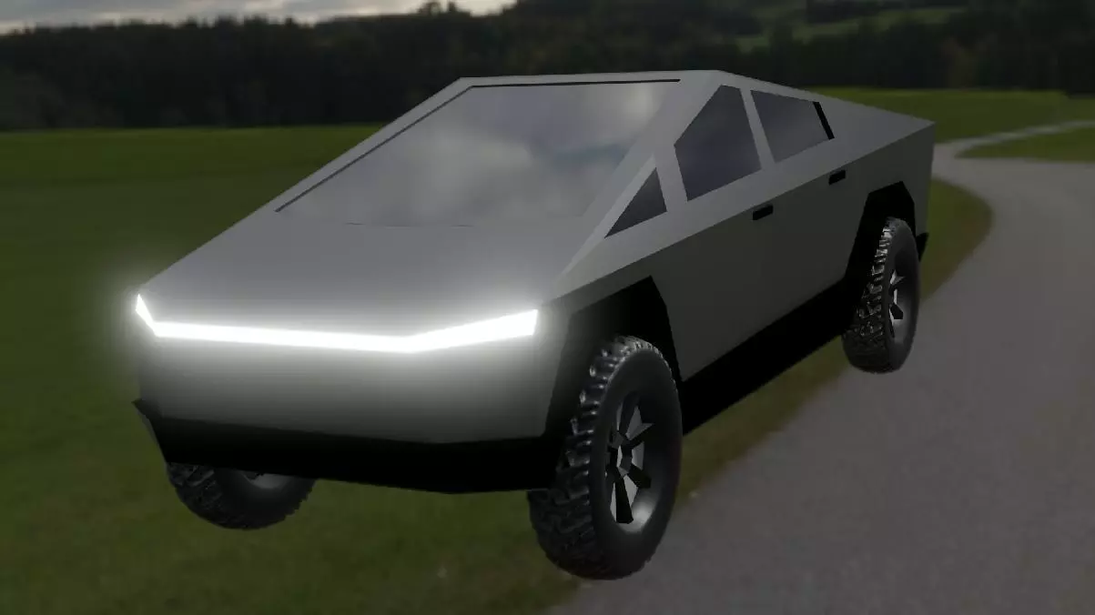 Cyber Truck Low-poly 3D model_0