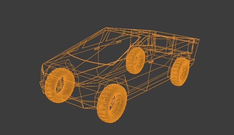 Cyber Truck Low-poly 3D model_6