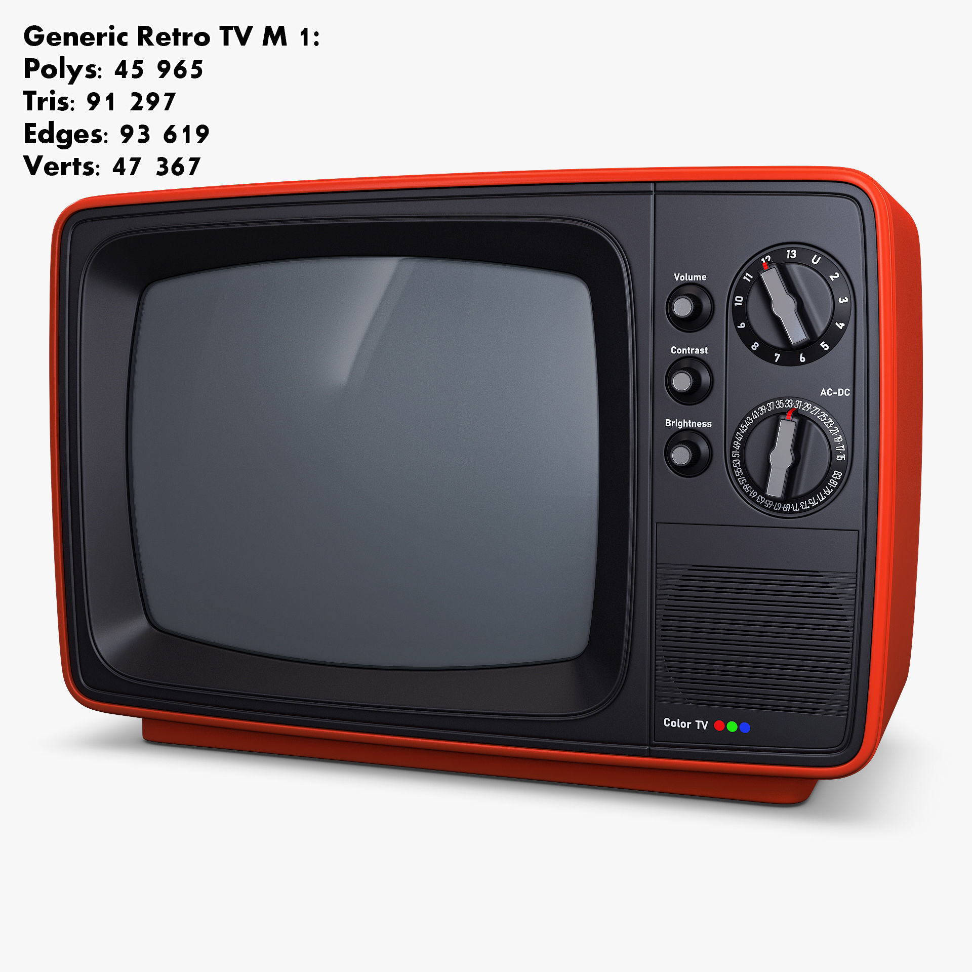 Retro Portable Television Collection volume 1 3D model_2