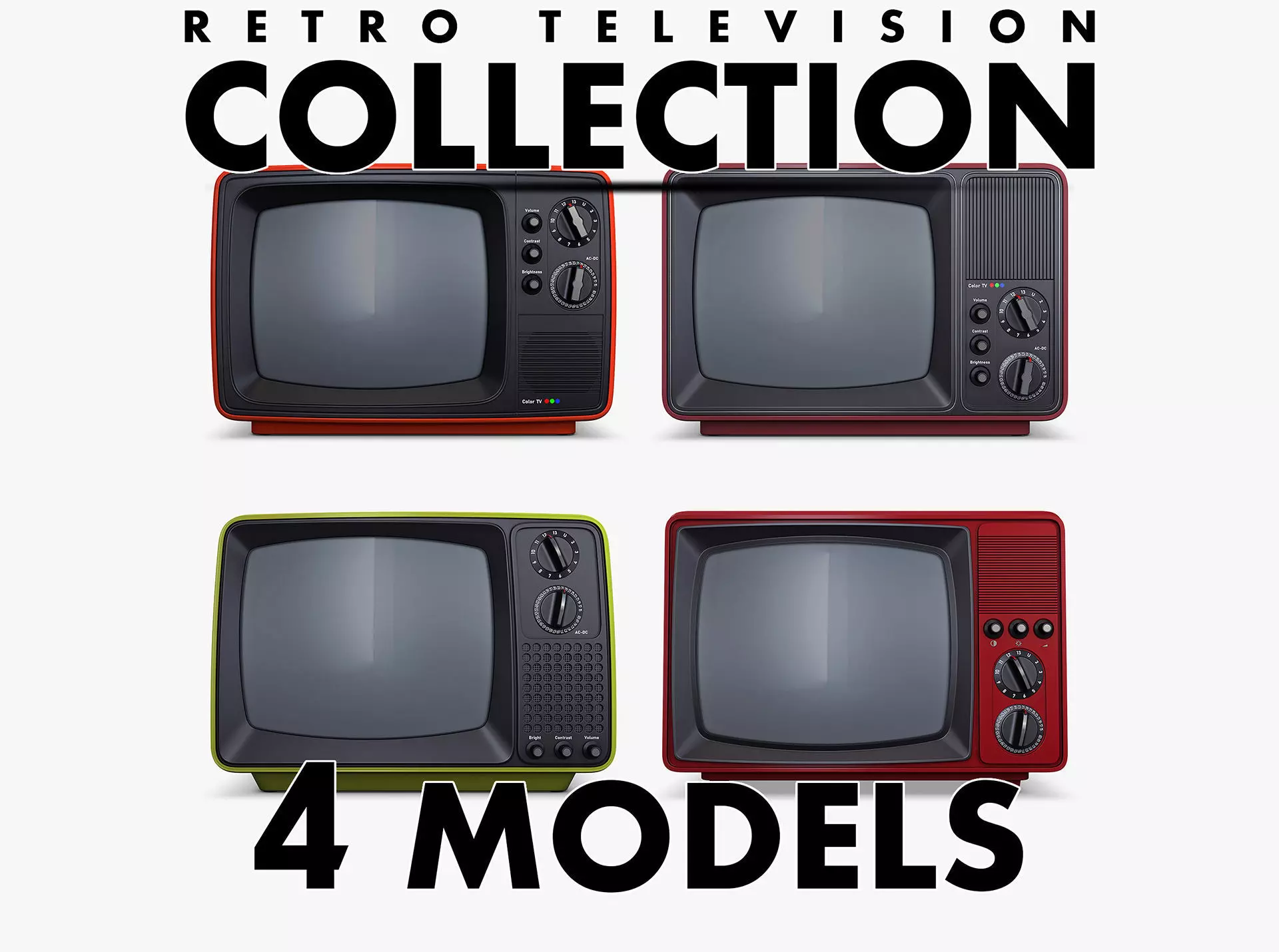 Retro Portable Television Collection volume 1 3D model_0