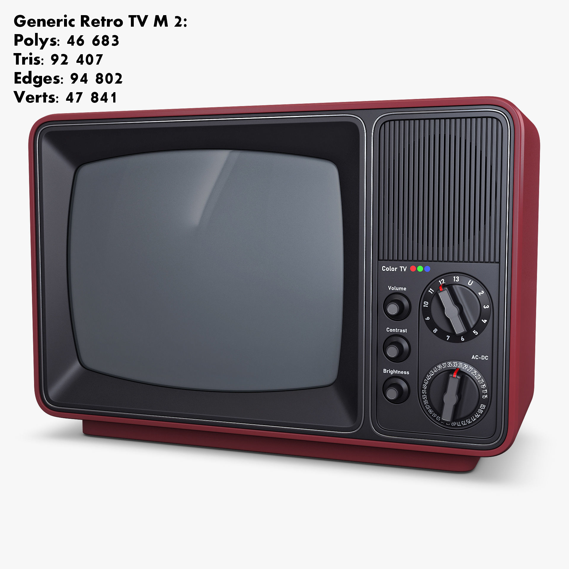 Retro Portable Television Collection volume 1 3D model_38