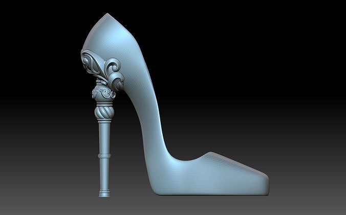 Slipper high heeled shoe 3D print model