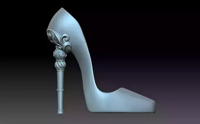 Slipper high heeled shoe 3D print model
