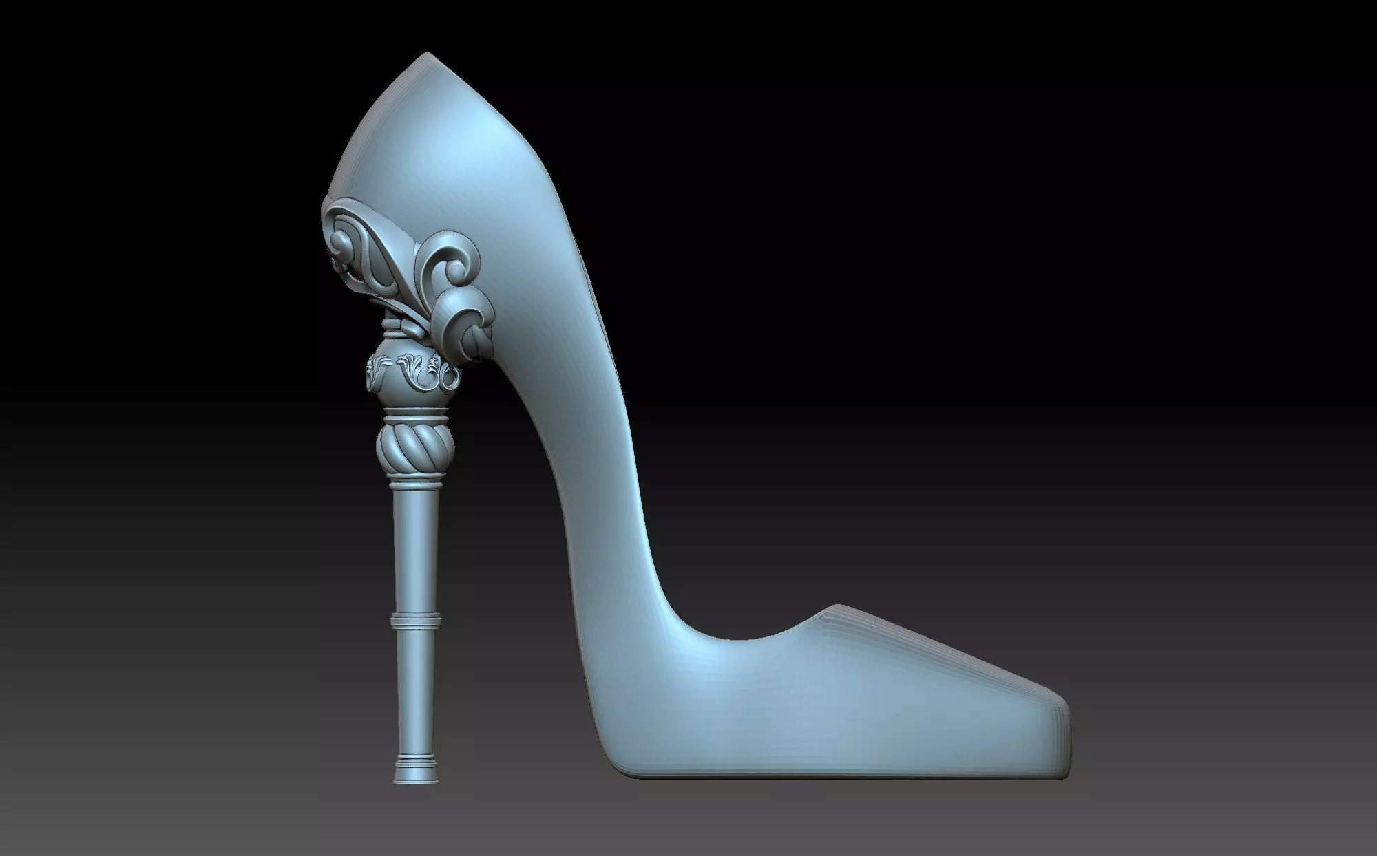 Slipper high heeled shoe 3D print model_0
