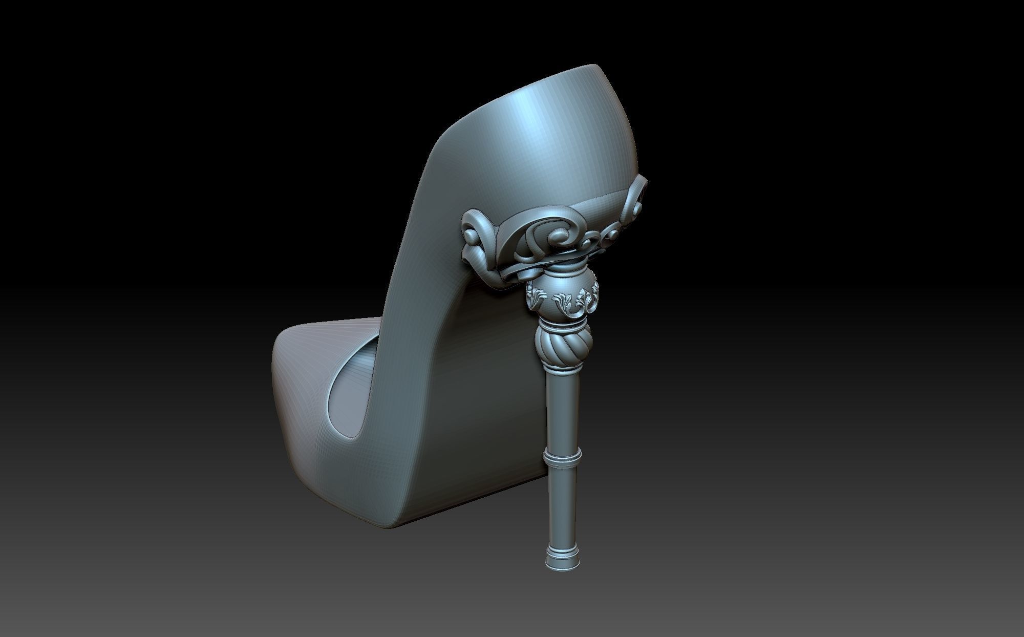 Slipper high heeled shoe 3D print model_6