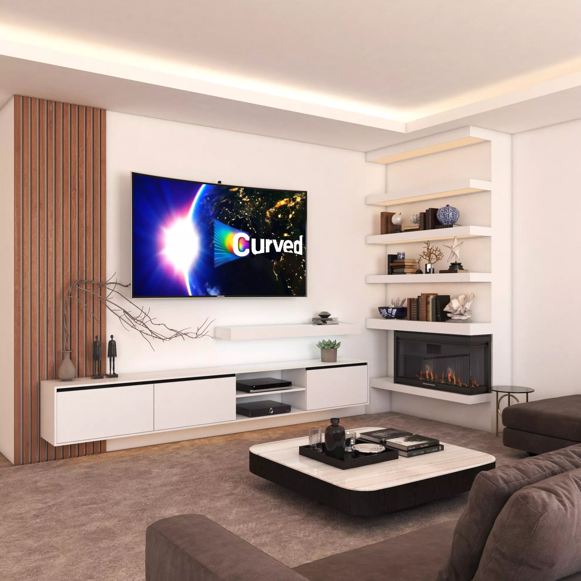 Tv Wall 3D model_0