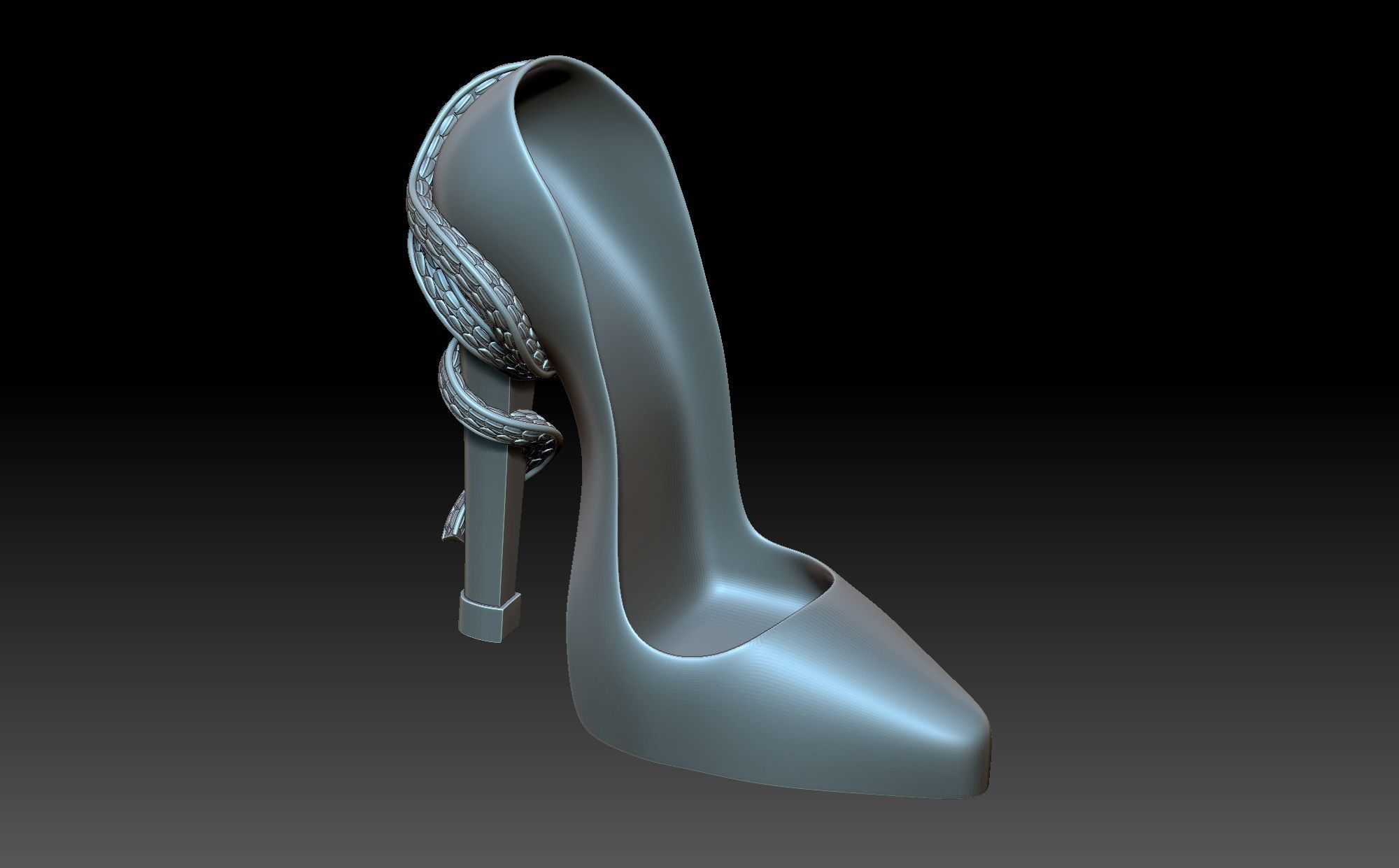 Slipper octopus high heel 3D print model_6