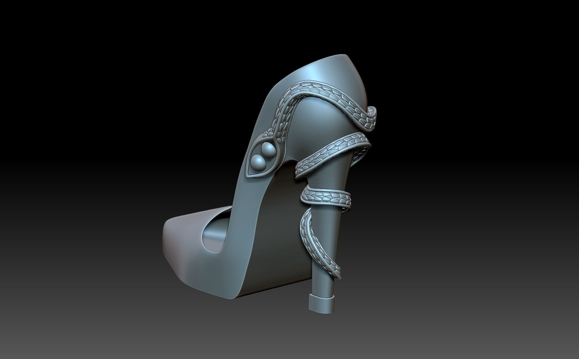 Slipper octopus high heel 3D print model_7