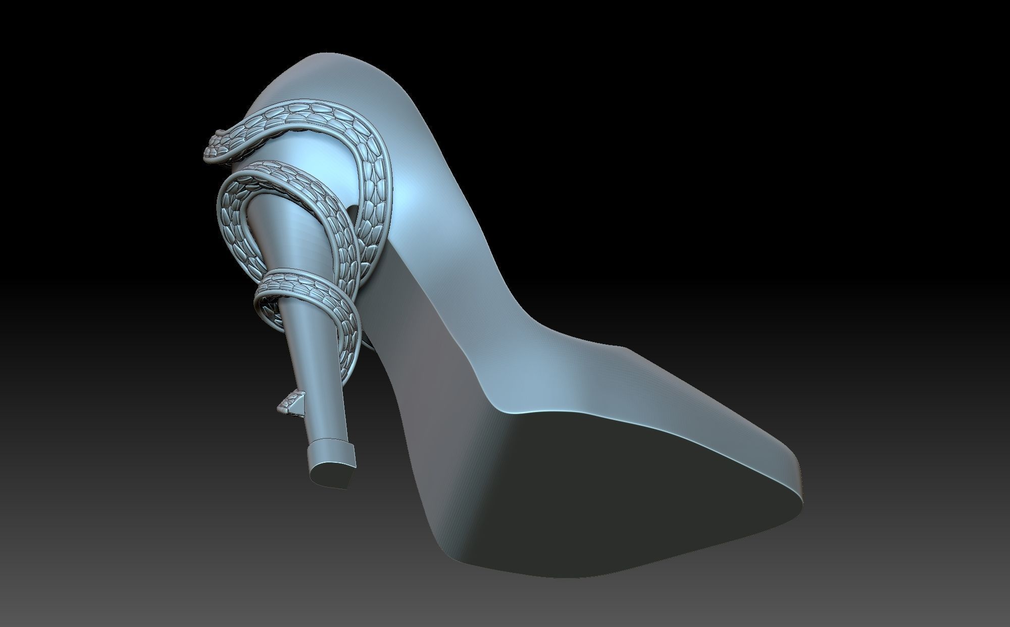 Slipper octopus high heel 3D print model_5