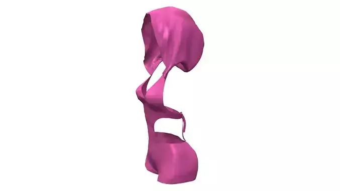 Ladies Romper With Hood V1 Low-poly 3D model