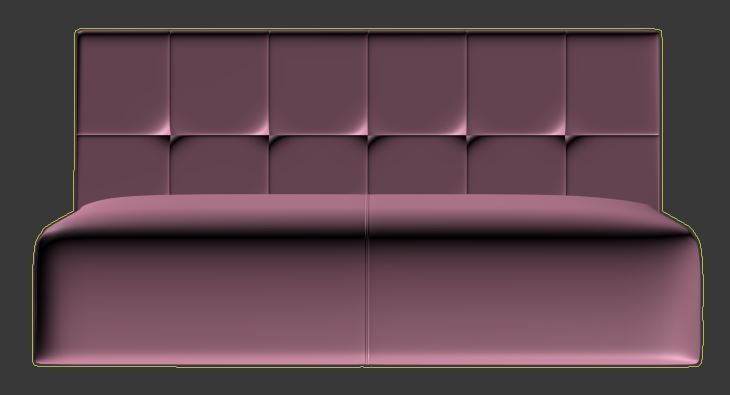 Sofa double seater Low-poly 3D model_6