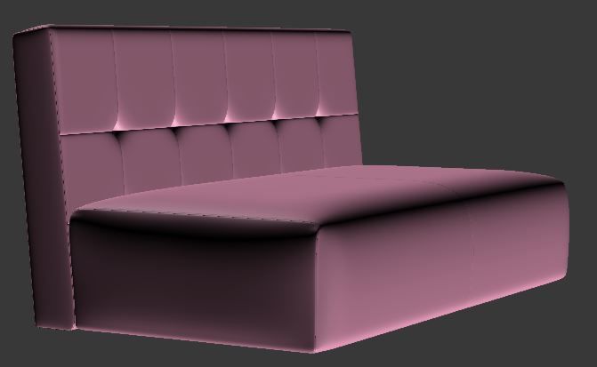 Sofa double seater Low-poly 3D model_8