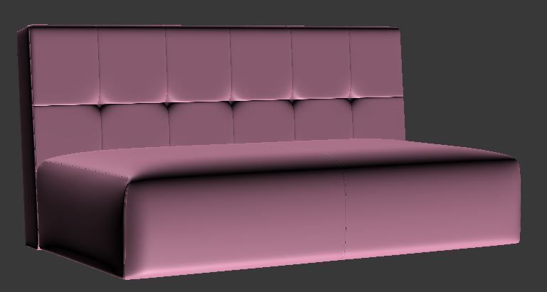 Sofa double seater Low-poly 3D model_7