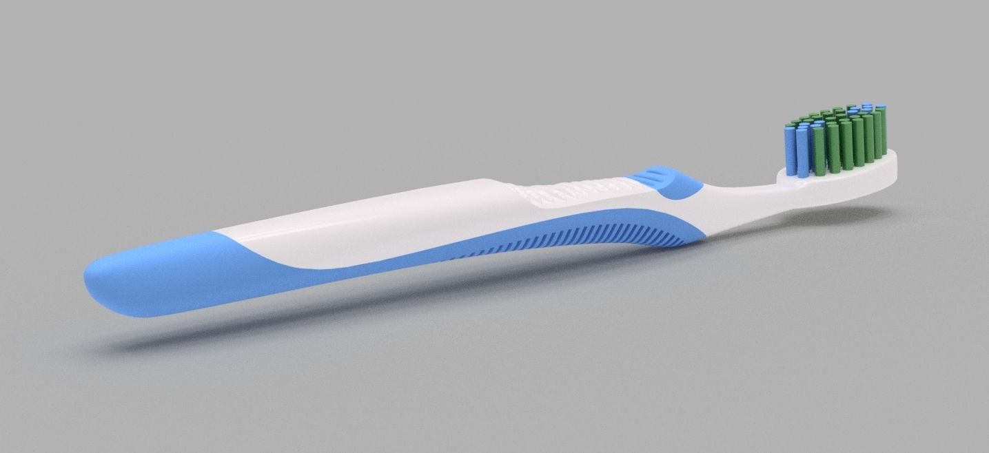 Toothbrush with bristles 3D model_3