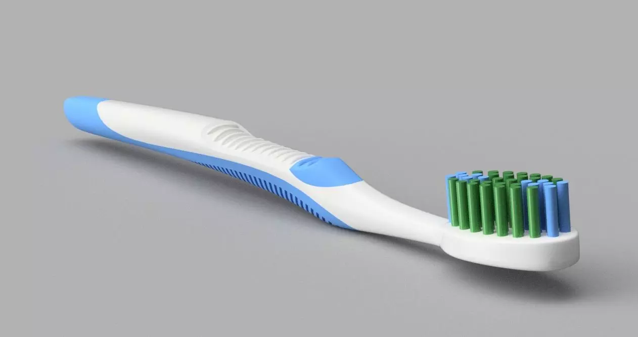Toothbrush with bristles 3D model_0