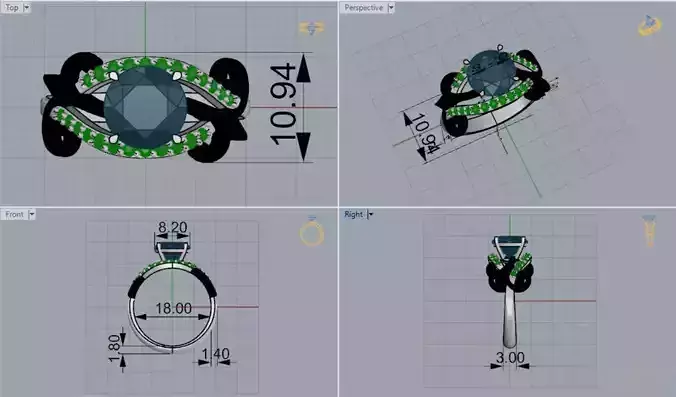 3d model rings kod 1-060 3D print model 3D print model