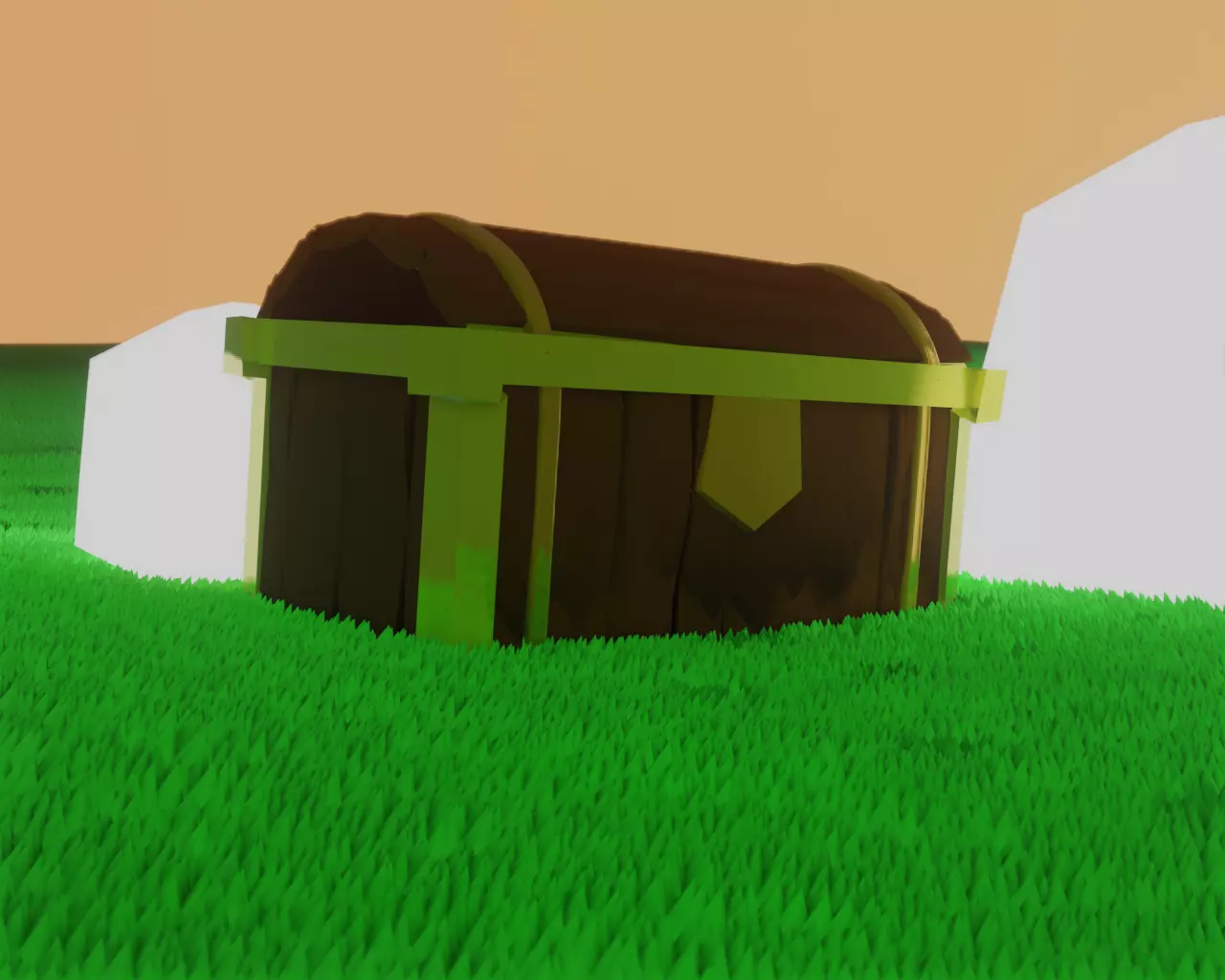3d treasure box Low-poly 3D model_0