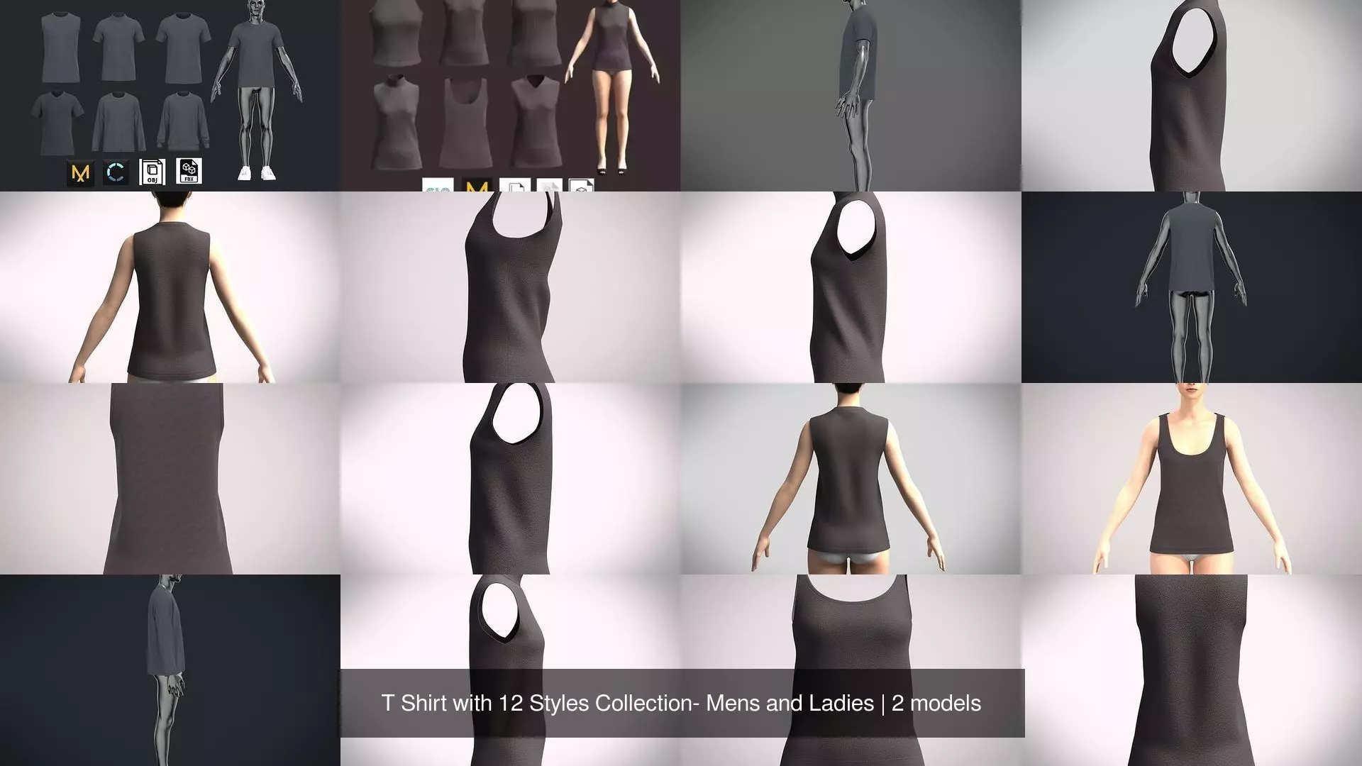 T Shirt with 12 Styles Collection- Mens and Ladies _1