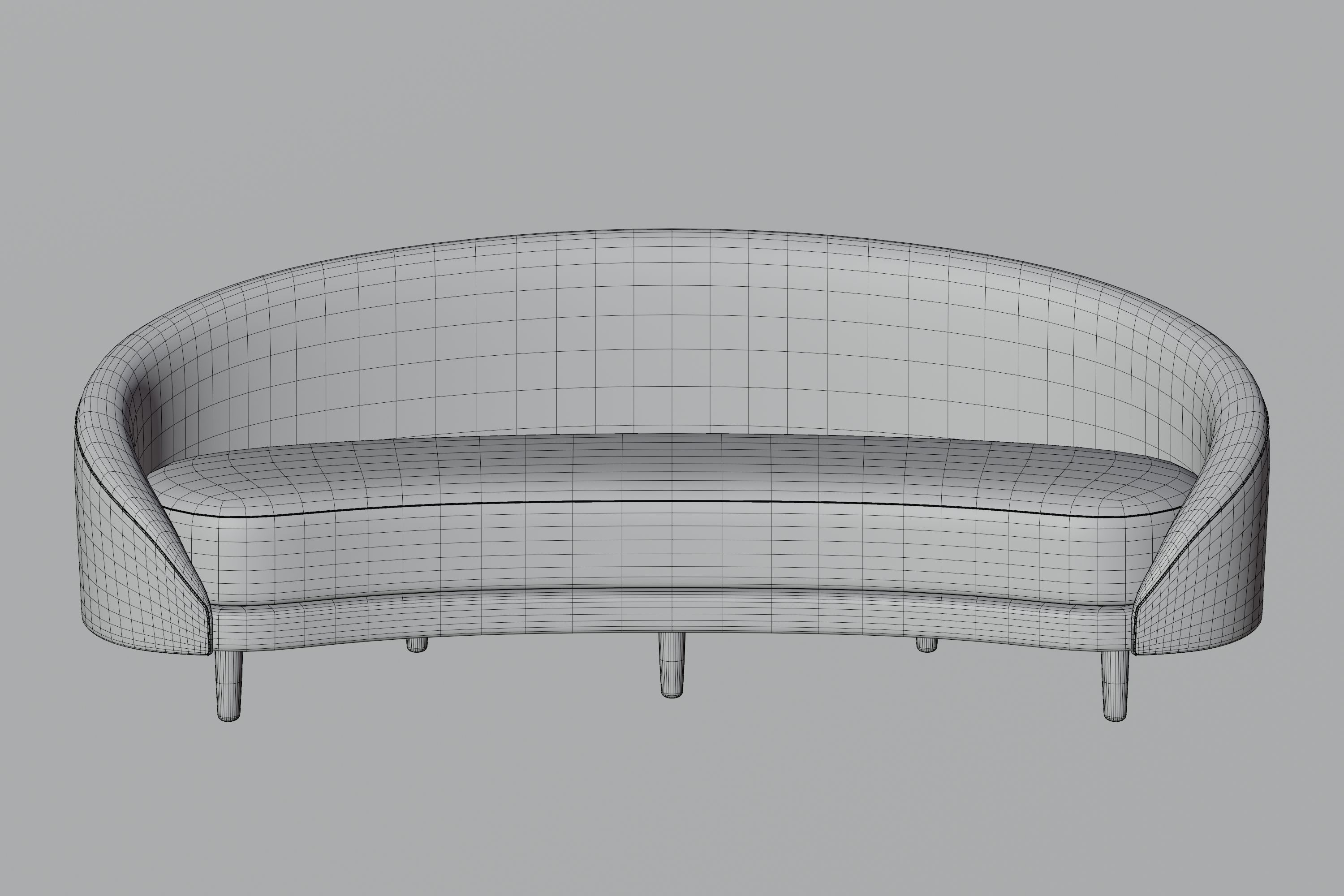 White Sofa Low-poly 3D model_2