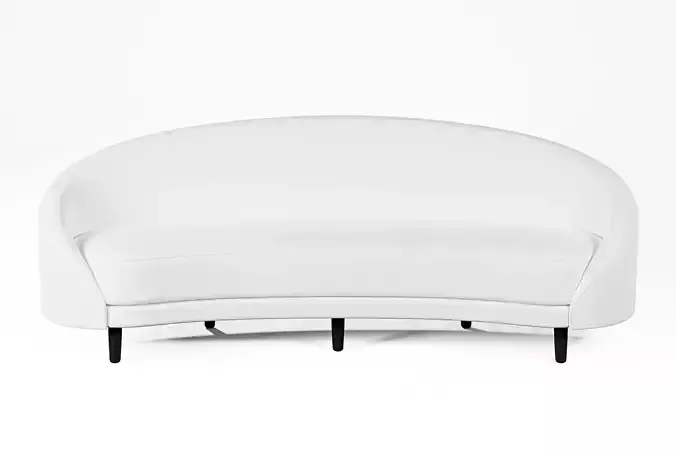 White Sofa Low-poly 3D model