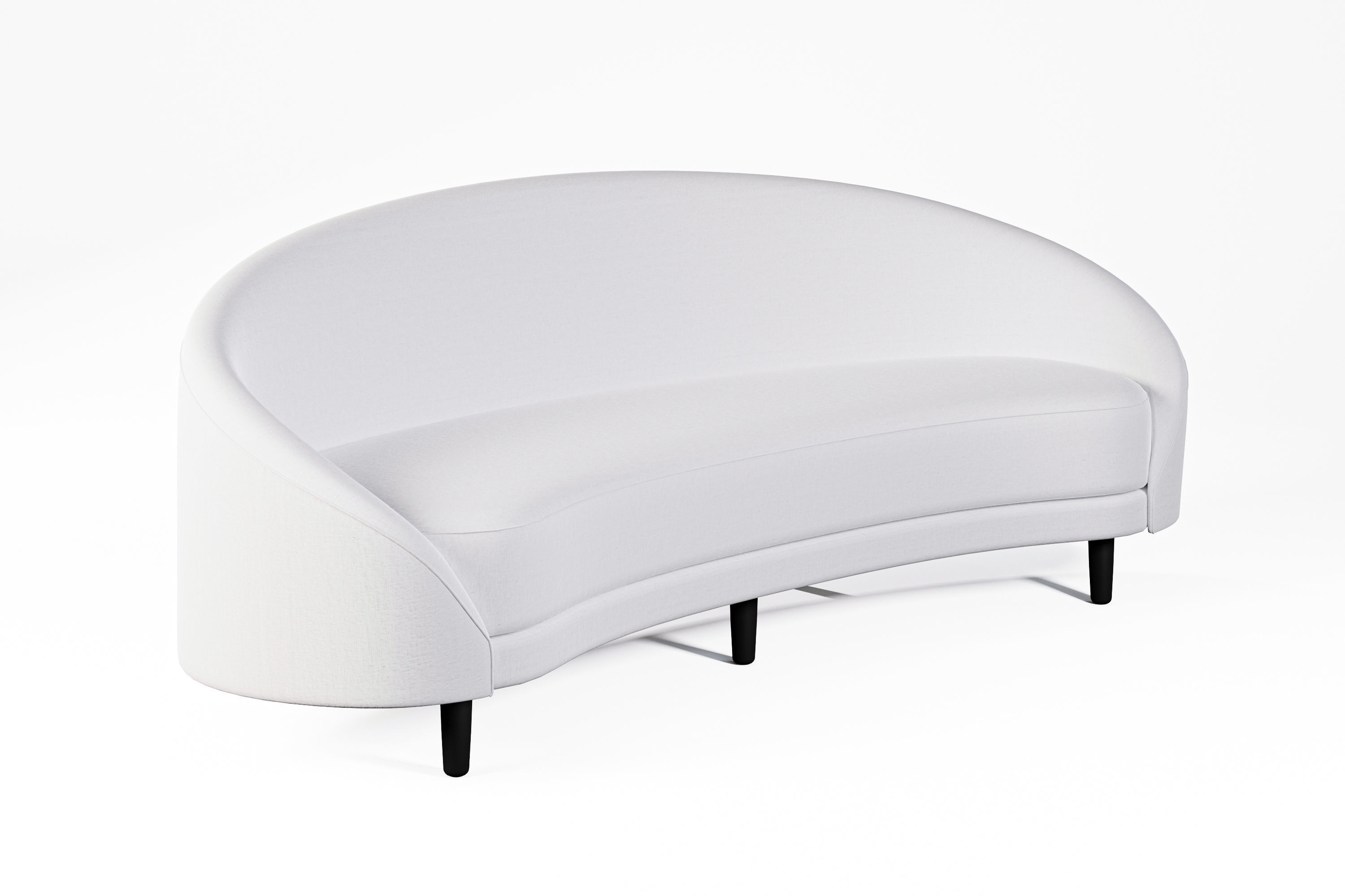 White Sofa Low-poly 3D model_3