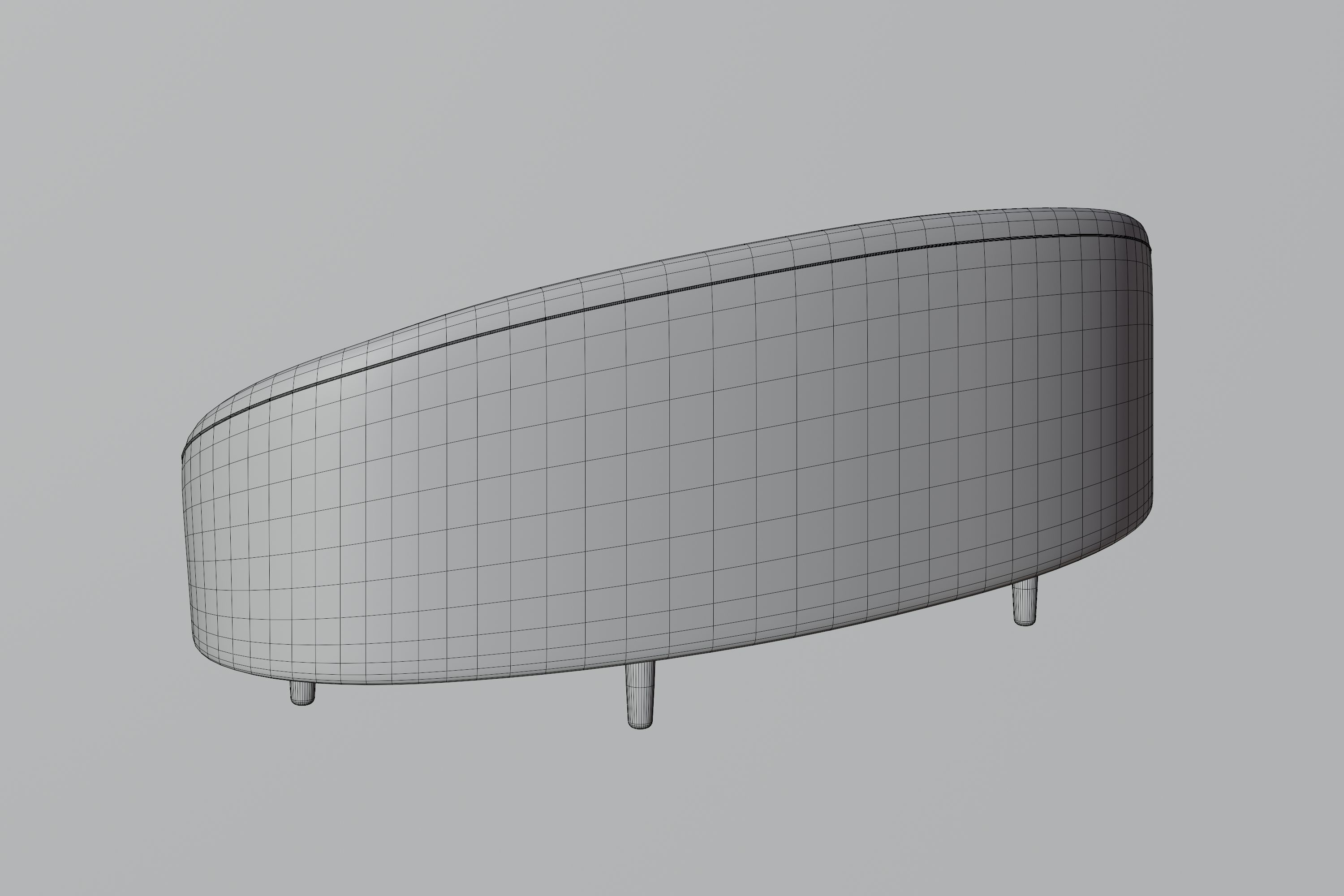 White Sofa Low-poly 3D model_12