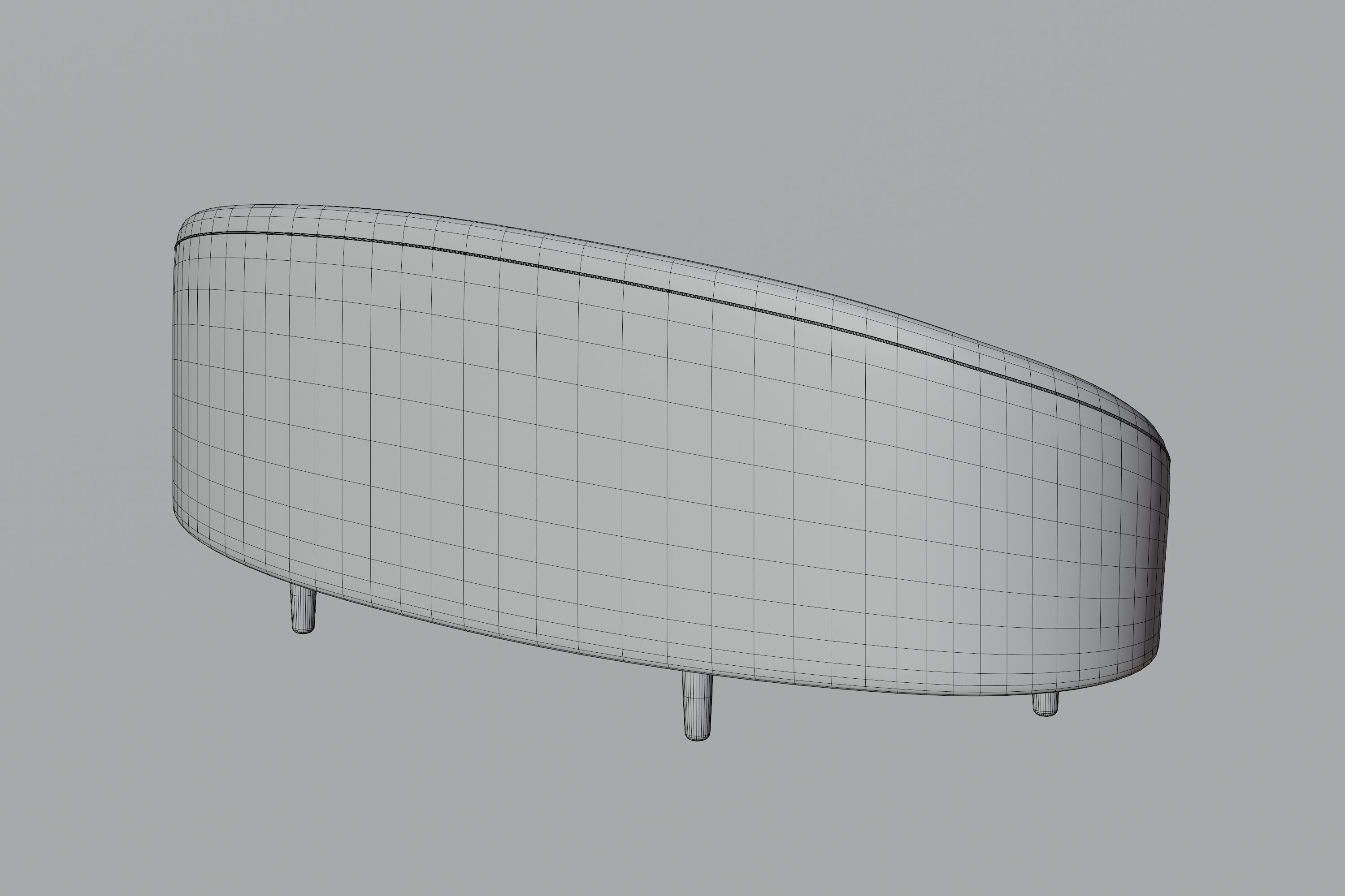 White Sofa Low-poly 3D model_8