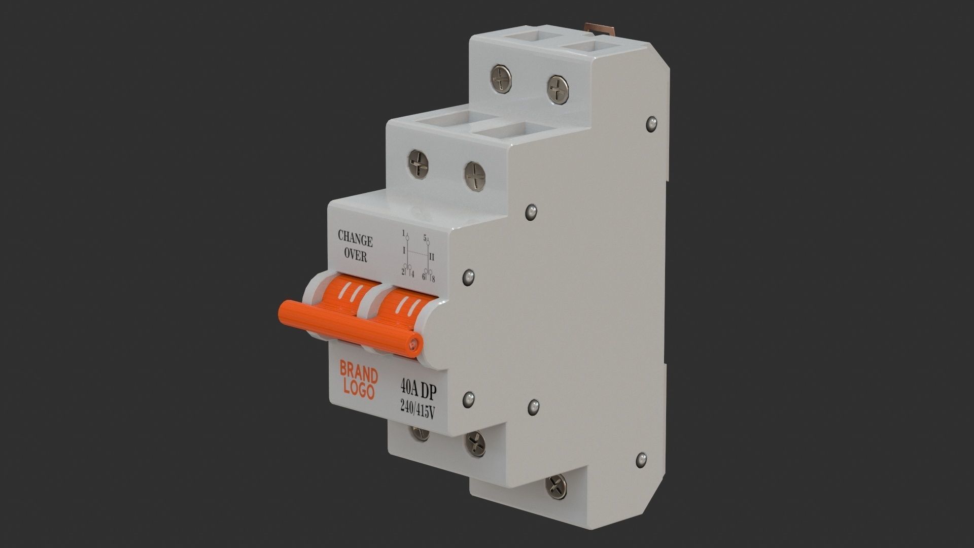 Residual Current Device - Changeover Switch Low-poly 3D model_2