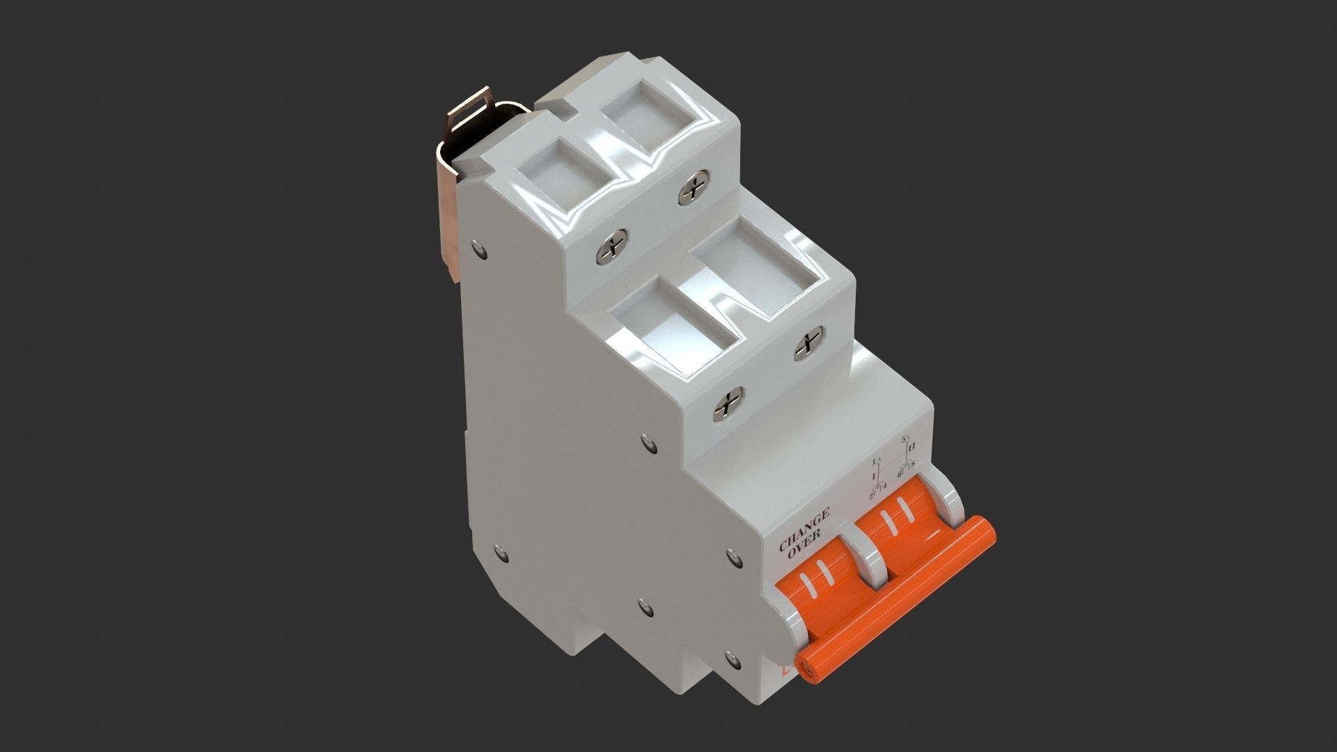Residual Current Device - Changeover Switch Low-poly 3D model_8
