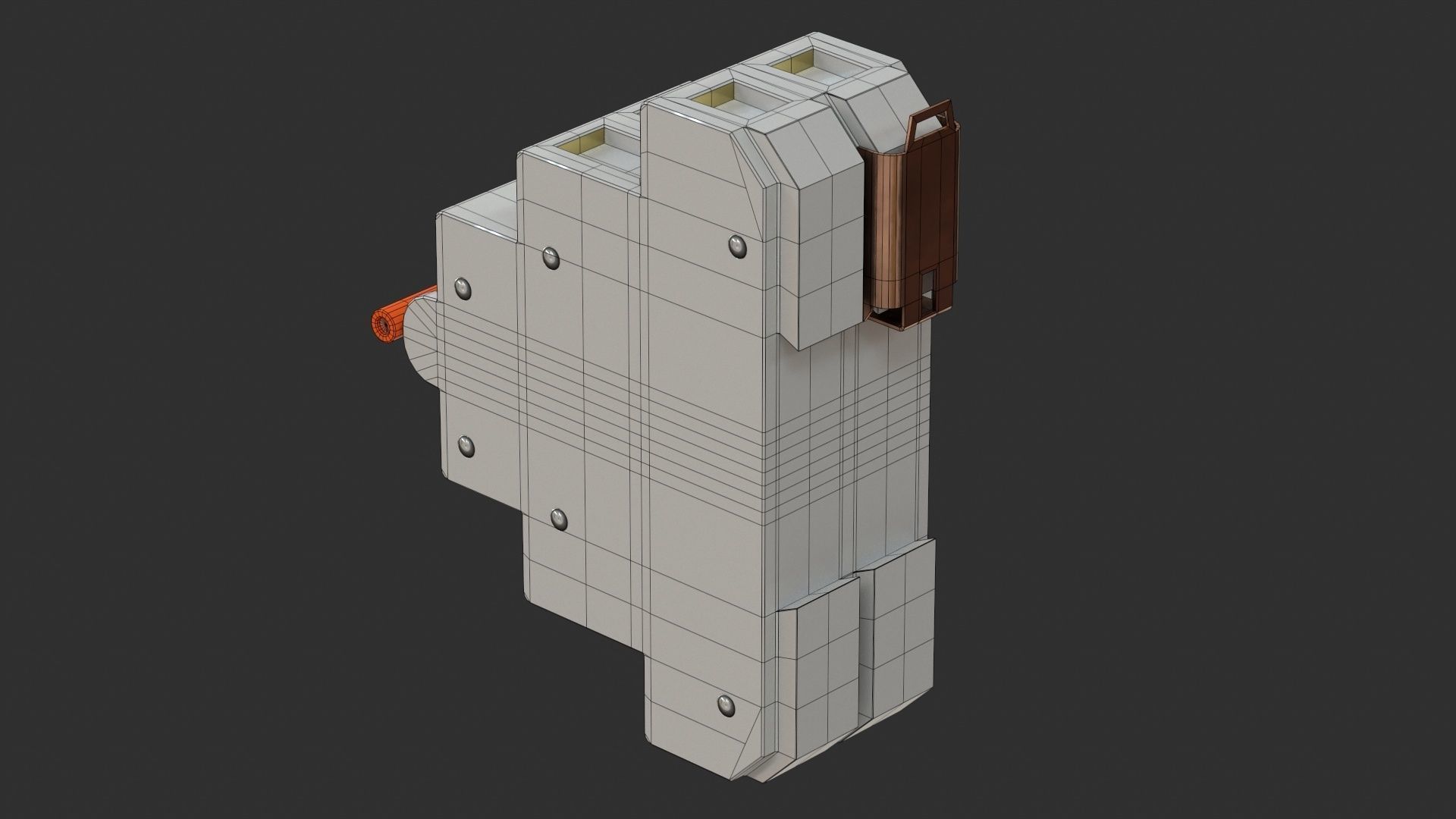 Residual Current Device - Changeover Switch Low-poly 3D model_17