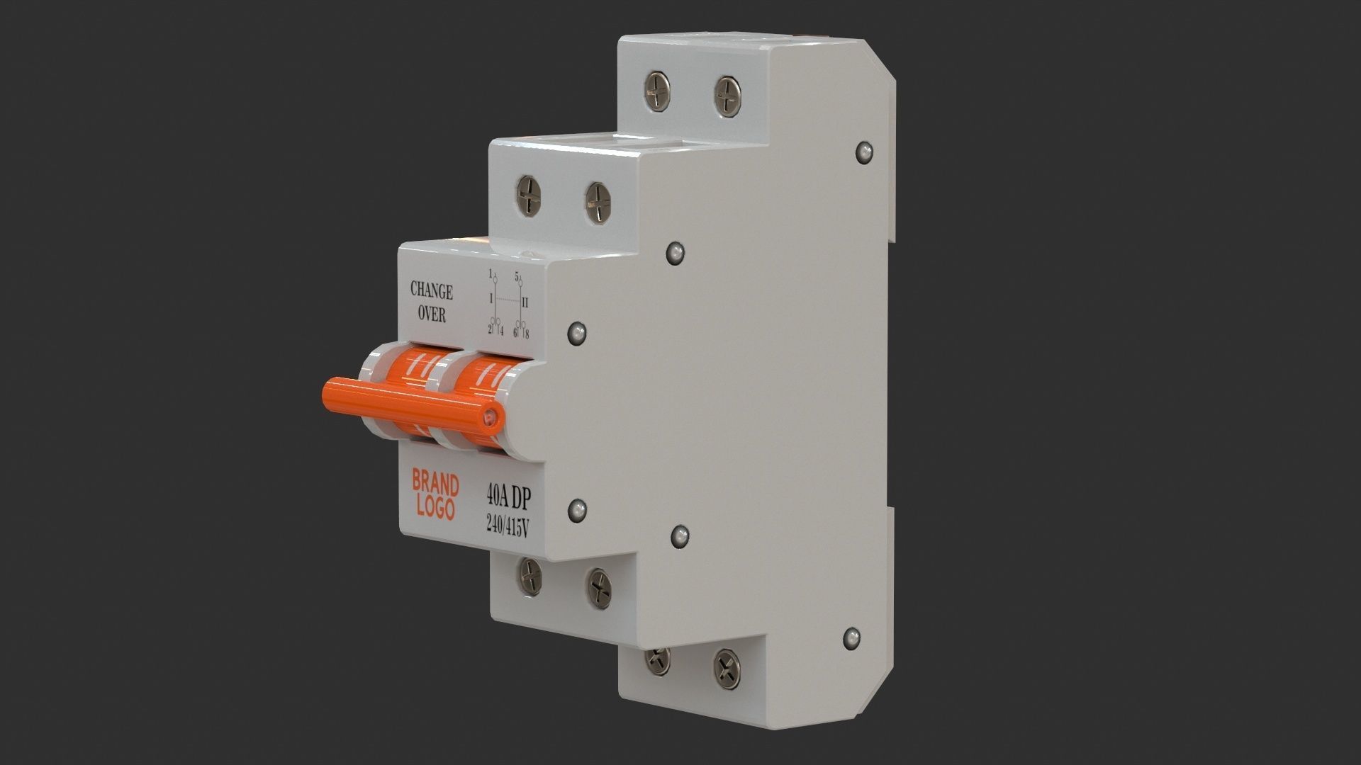 Residual Current Device - Changeover Switch Low-poly 3D model_10