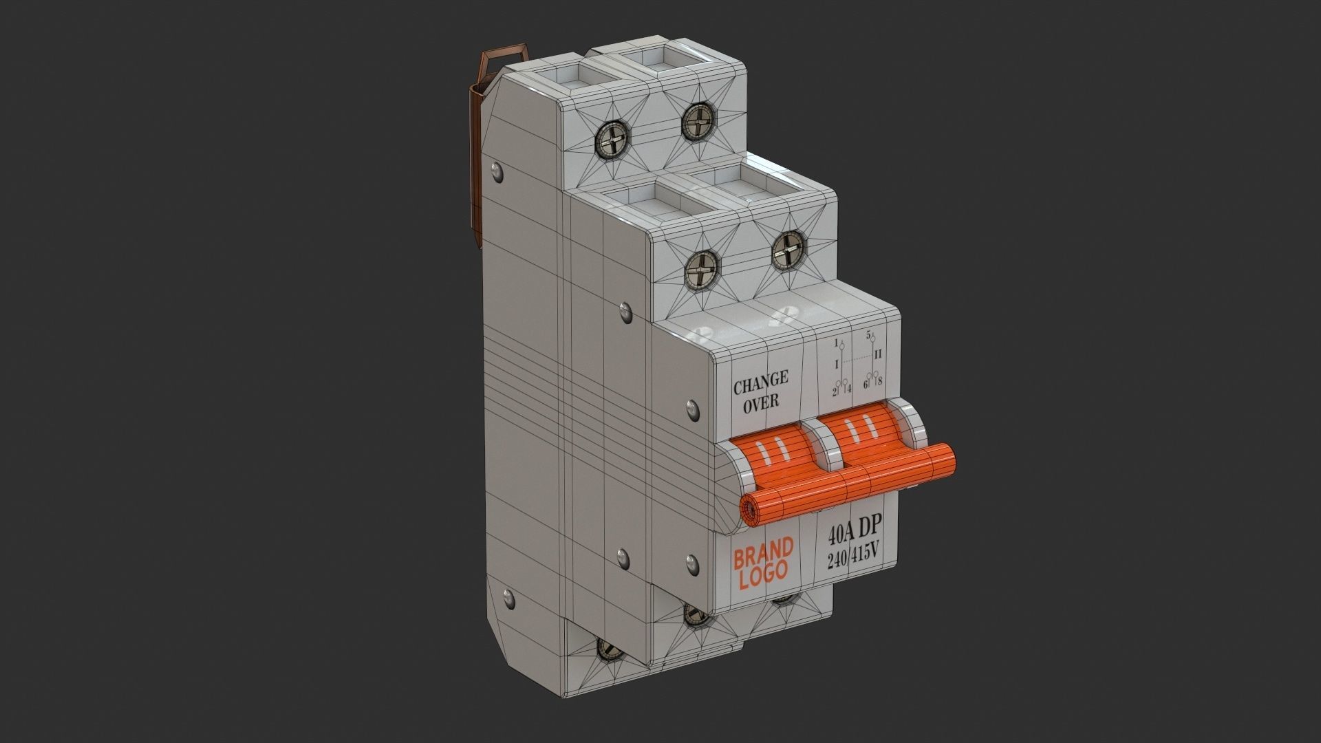 Residual Current Device - Changeover Switch Low-poly 3D model_15