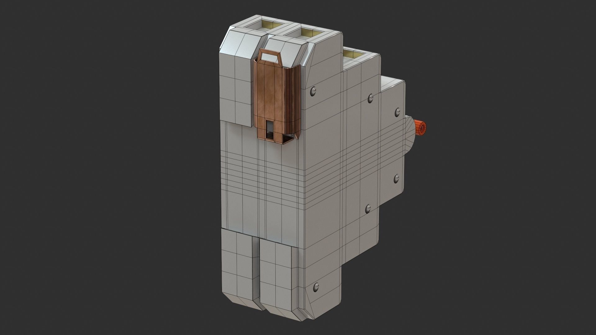 Residual Current Device - Changeover Switch Low-poly 3D model_16