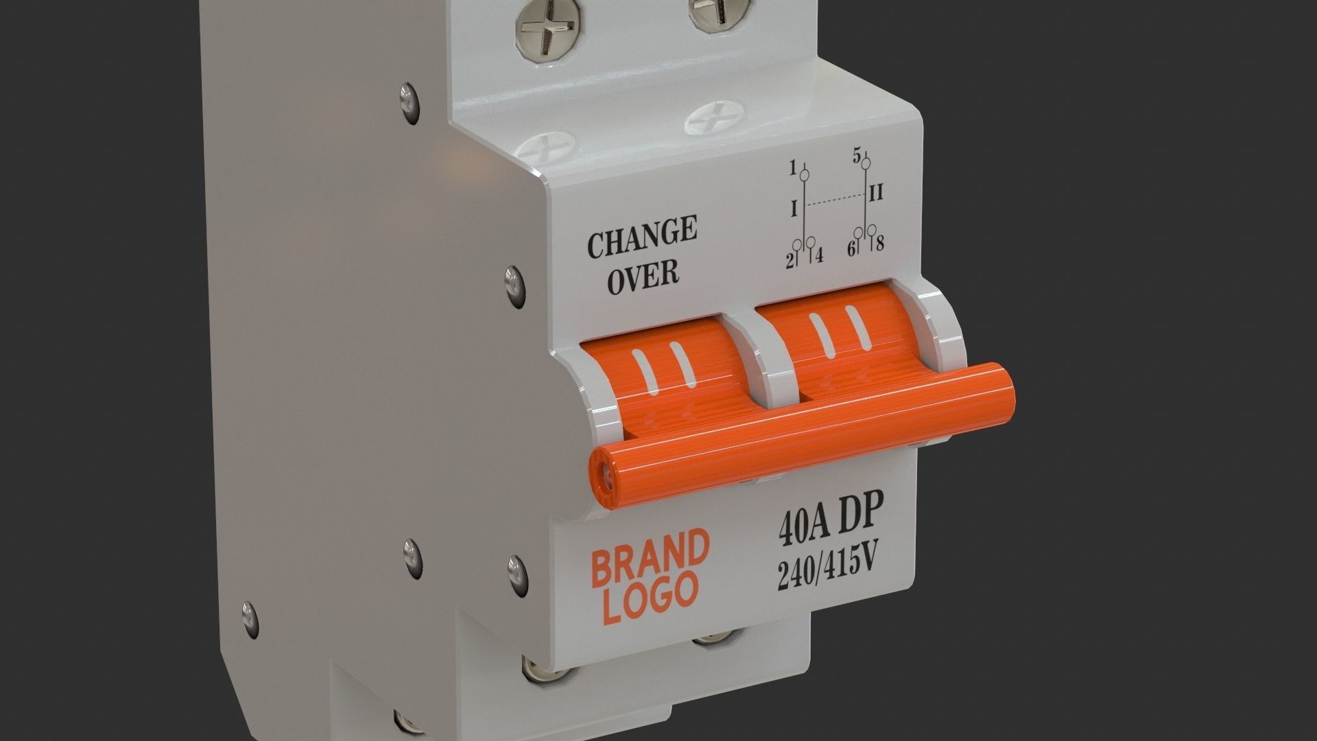 Residual Current Device - Changeover Switch Low-poly 3D model_3