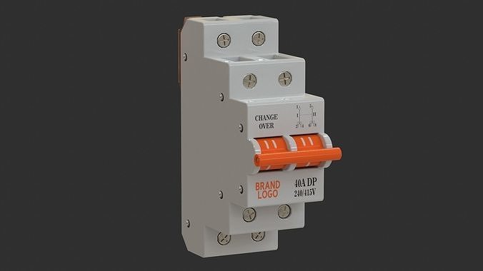 Residual Current Device - Changeover Switch Low-poly 3D model