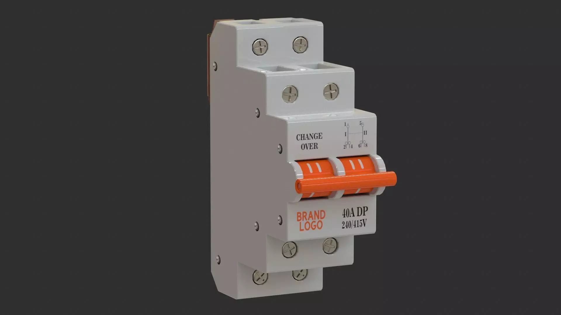 Residual Current Device - Changeover Switch Low-poly 3D model_0