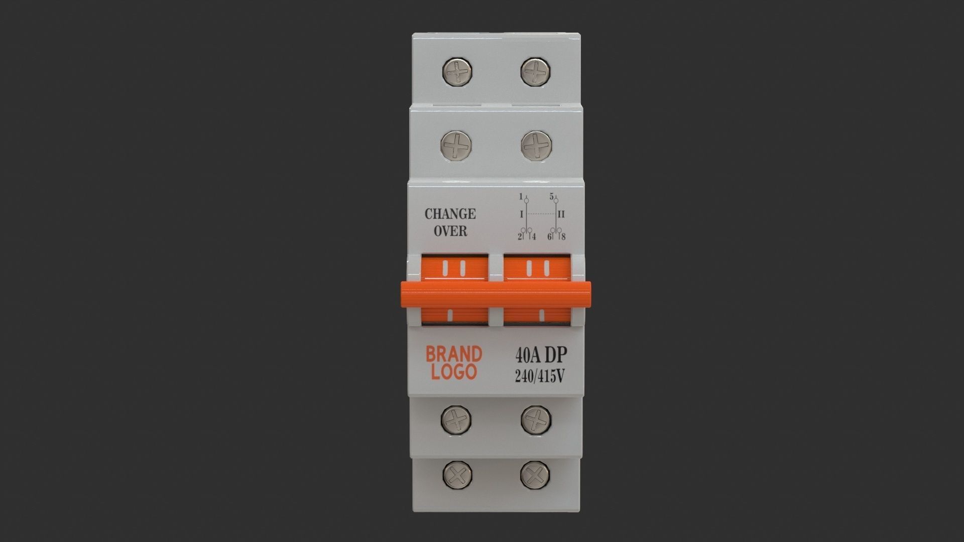 Residual Current Device - Changeover Switch Low-poly 3D model_9