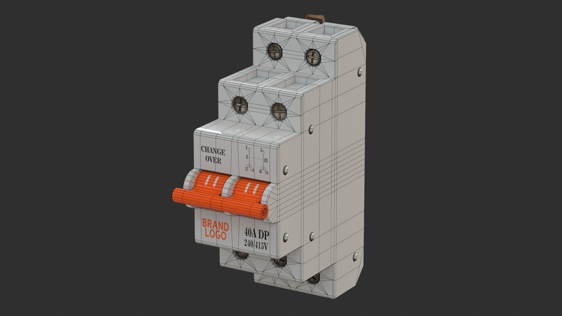 Residual Current Device - Changeover Switch Low-poly 3D model_14