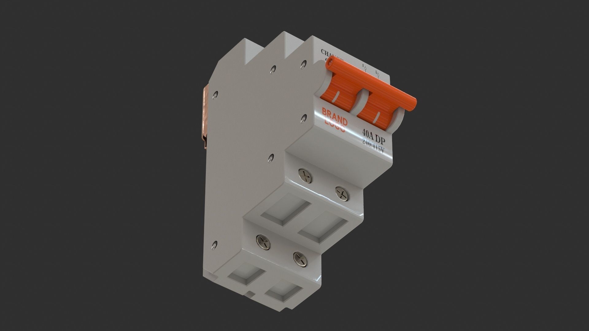 Residual Current Device - Changeover Switch Low-poly 3D model_4