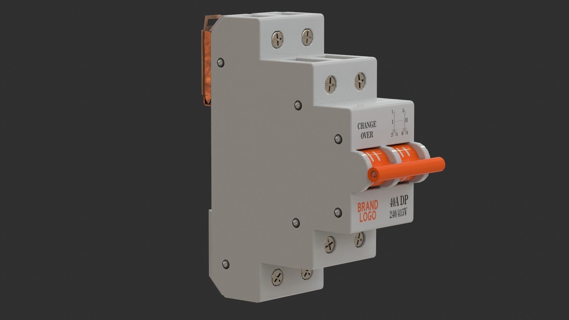 Residual Current Device - Changeover Switch Low-poly 3D model_11