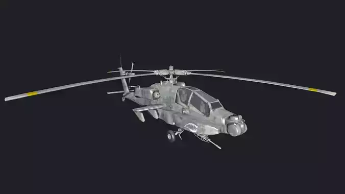 AH64 Apache 3D LowPoly Model